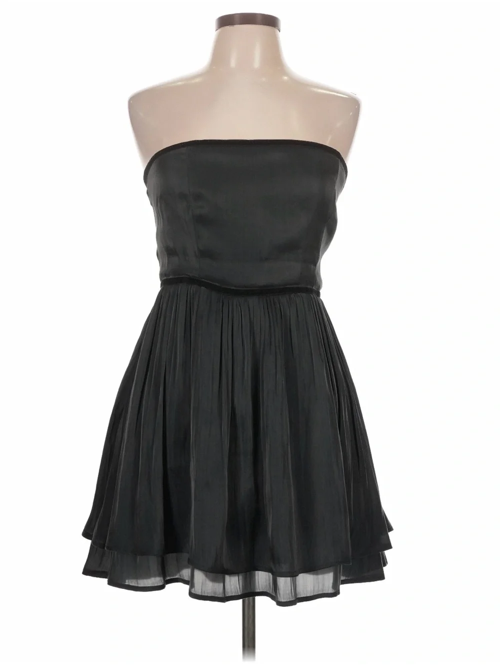 Free People Strapless Black Pleated Party Dress